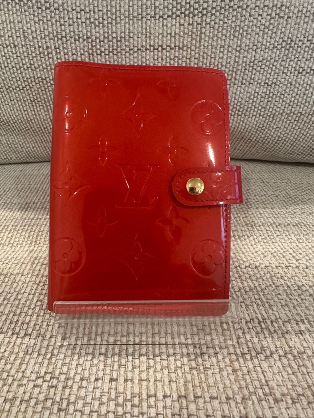 Louis Vuitton Red/Orange Vernis Agenda PM